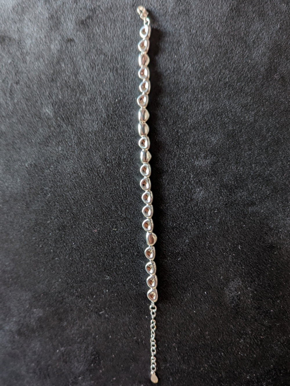 925 Solid Sterling Silver Beaded Bangle Bracelet Minimalist Quiet Luxury Pebbles - Picture 4 of 6
